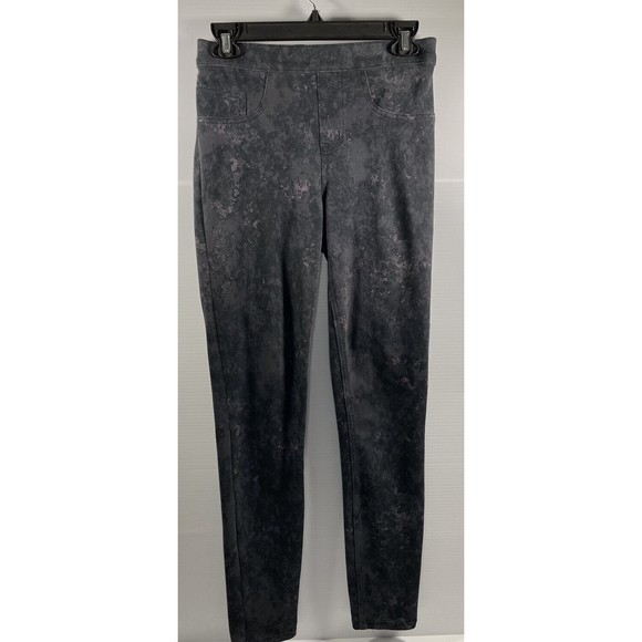 SPANX Jean-ish Ankle Leggings Grey Marble Stretch Slimming Shaping SZ Small - Picture 3 of 10